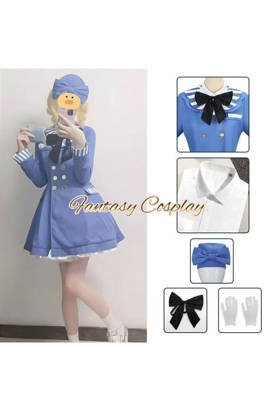 Identity V Mechanic Tracy Reznik Just Around the Corner Blue Uniform Dress Cosplay Costume